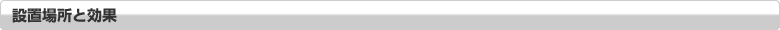 設置場所と効果